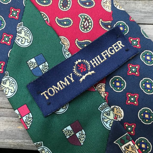 Tommy Hilfiger Men Tie Multi Color 100% Silk Neckt - Picture 5 of 10